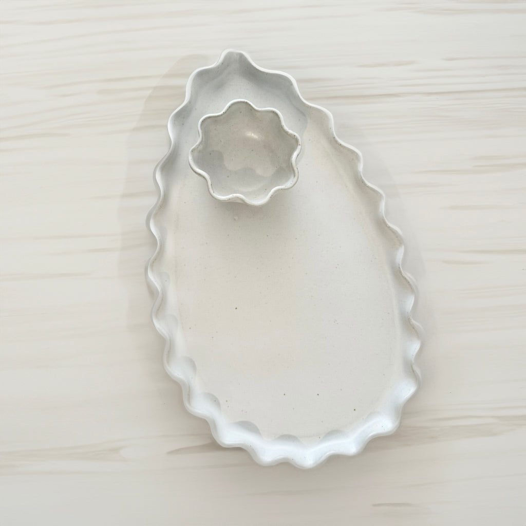 Wave Serving Platter - Large White