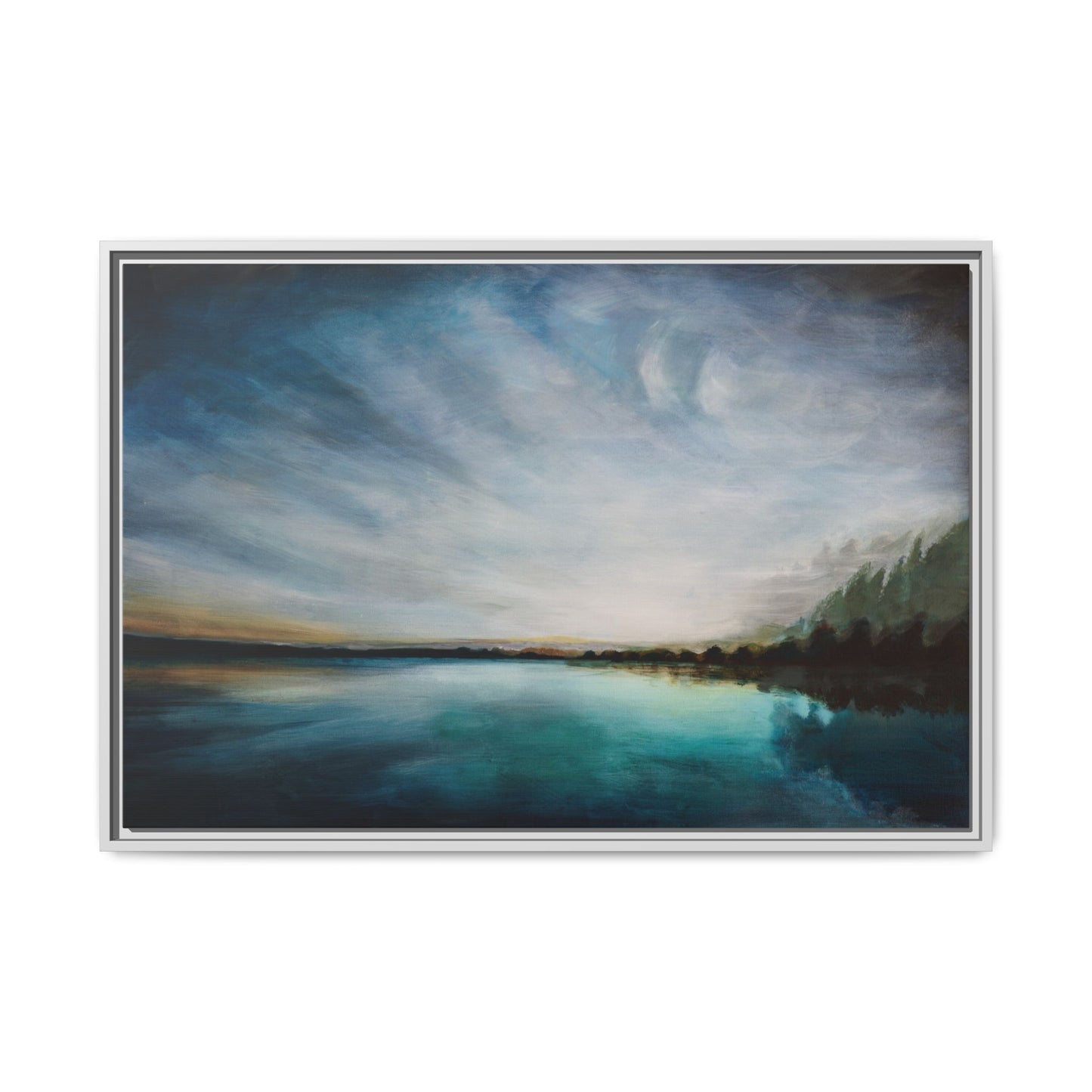 Framed Canvas Print - Sunset Lake Australia