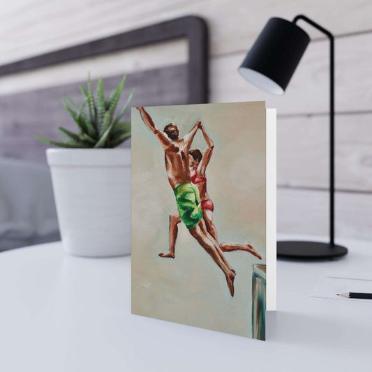 Blank Greeting Card - Jump in - Polly Barton