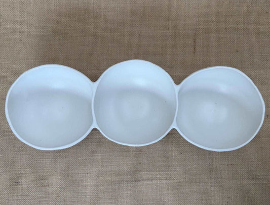 Large Avoca Seed 3-Pod White Platter - Polly Barton