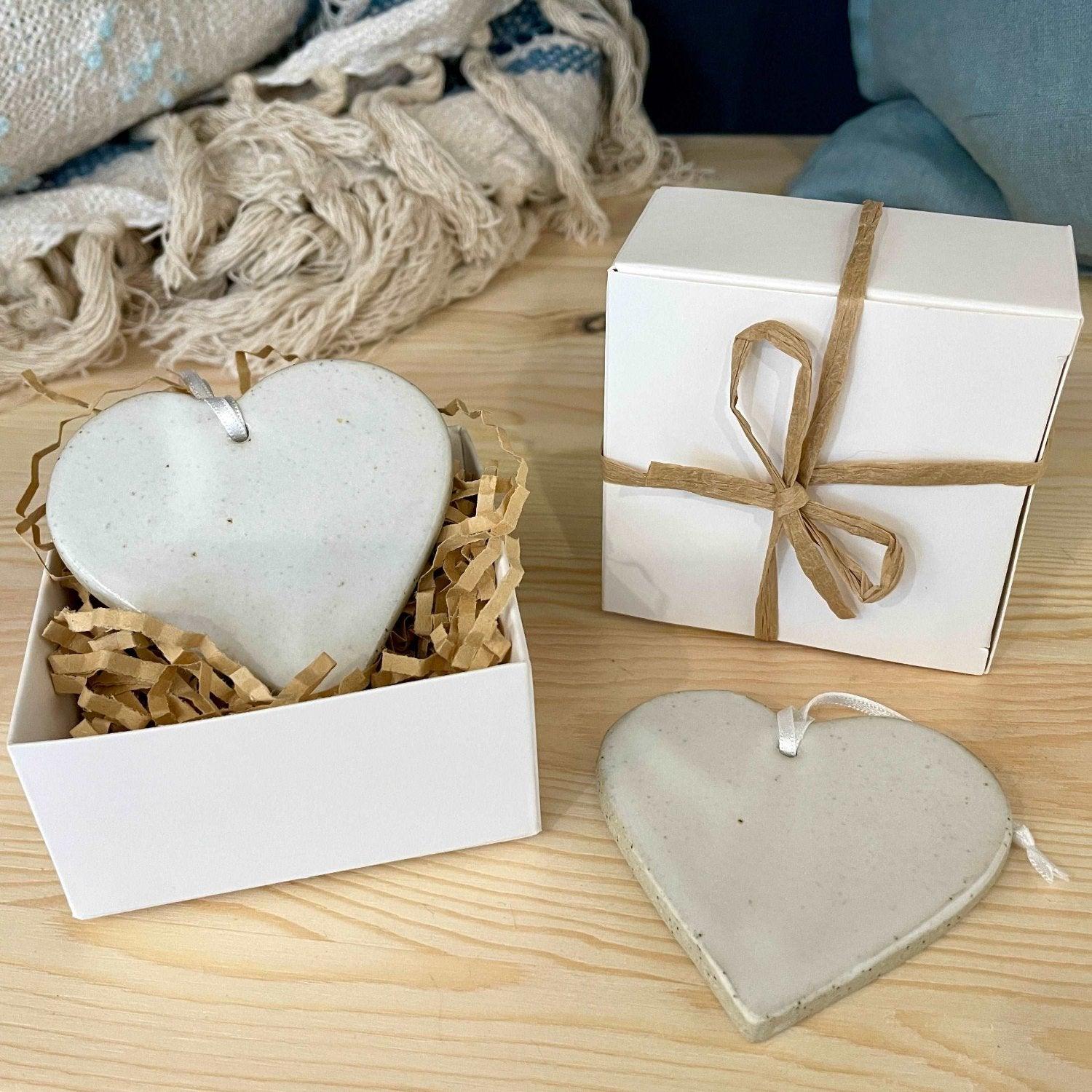 Ceramic Love Heart Shape Decorations - Polly Barton