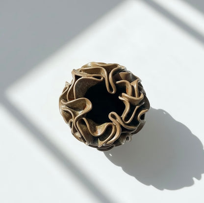 Ceramic Pom-Pom Vase - Caramel Glaze