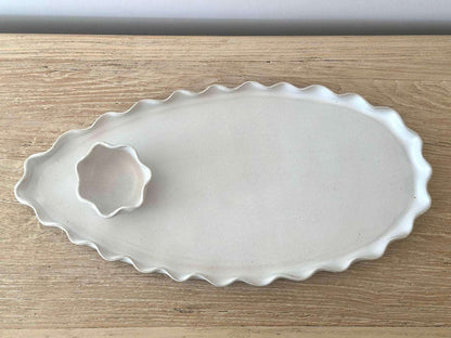 Avoca Wave Platter - Extra Large White