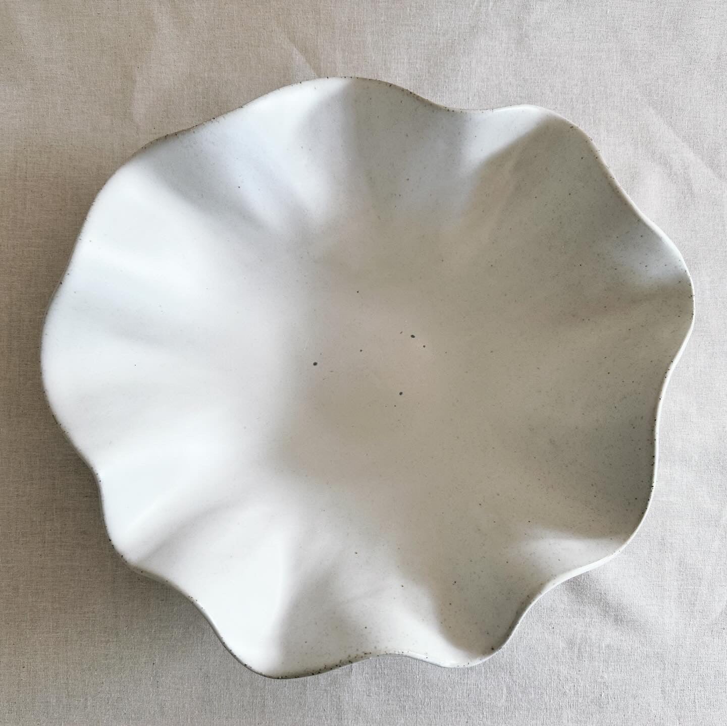 Avoca White Ruffle Bowl - Extra Large - Polly Barton