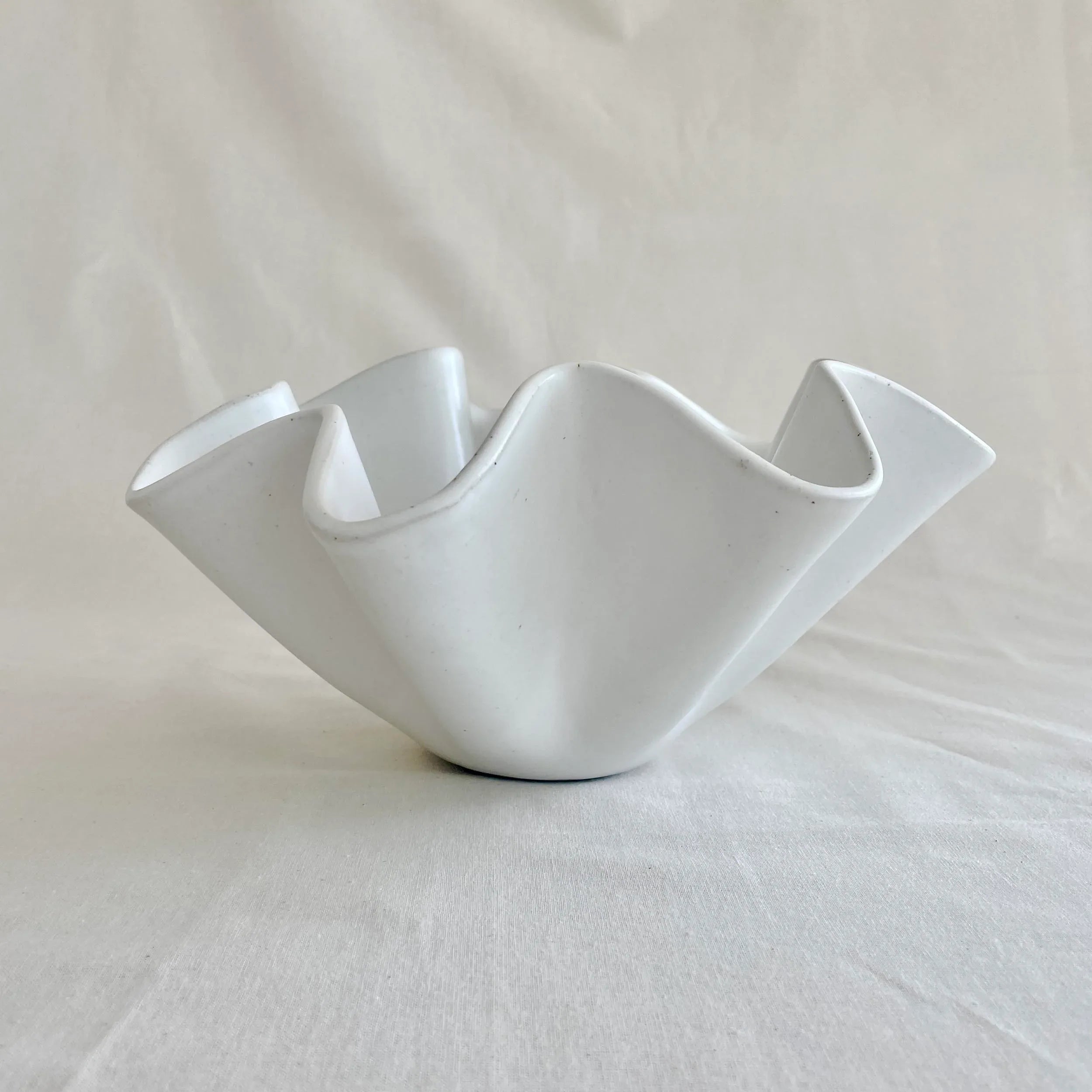 High Sided Wave Bowl - Medium White - Polly Barton
