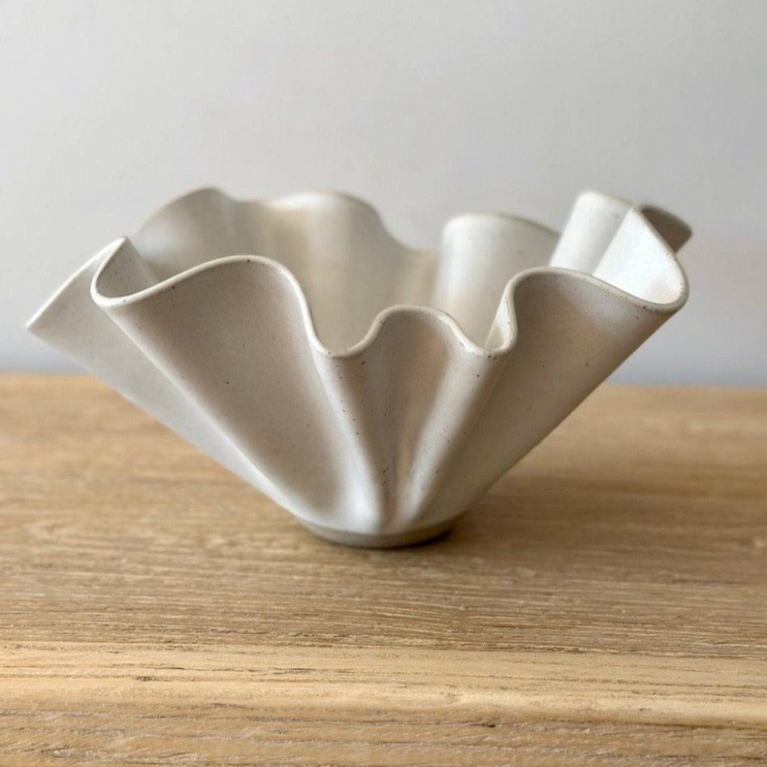 High Sided Large White Wave Bowl