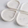 White Marble Raindrop Coaster Set