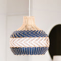 Bondi Rattan Pendant Light - White & Blue