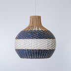 Bondi Rattan Pendant Light - White & Blue