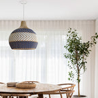 Bondi Rattan Pendant Light - White & Blue
