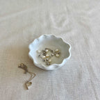 White Jewellery Bowl with Ripple Edge