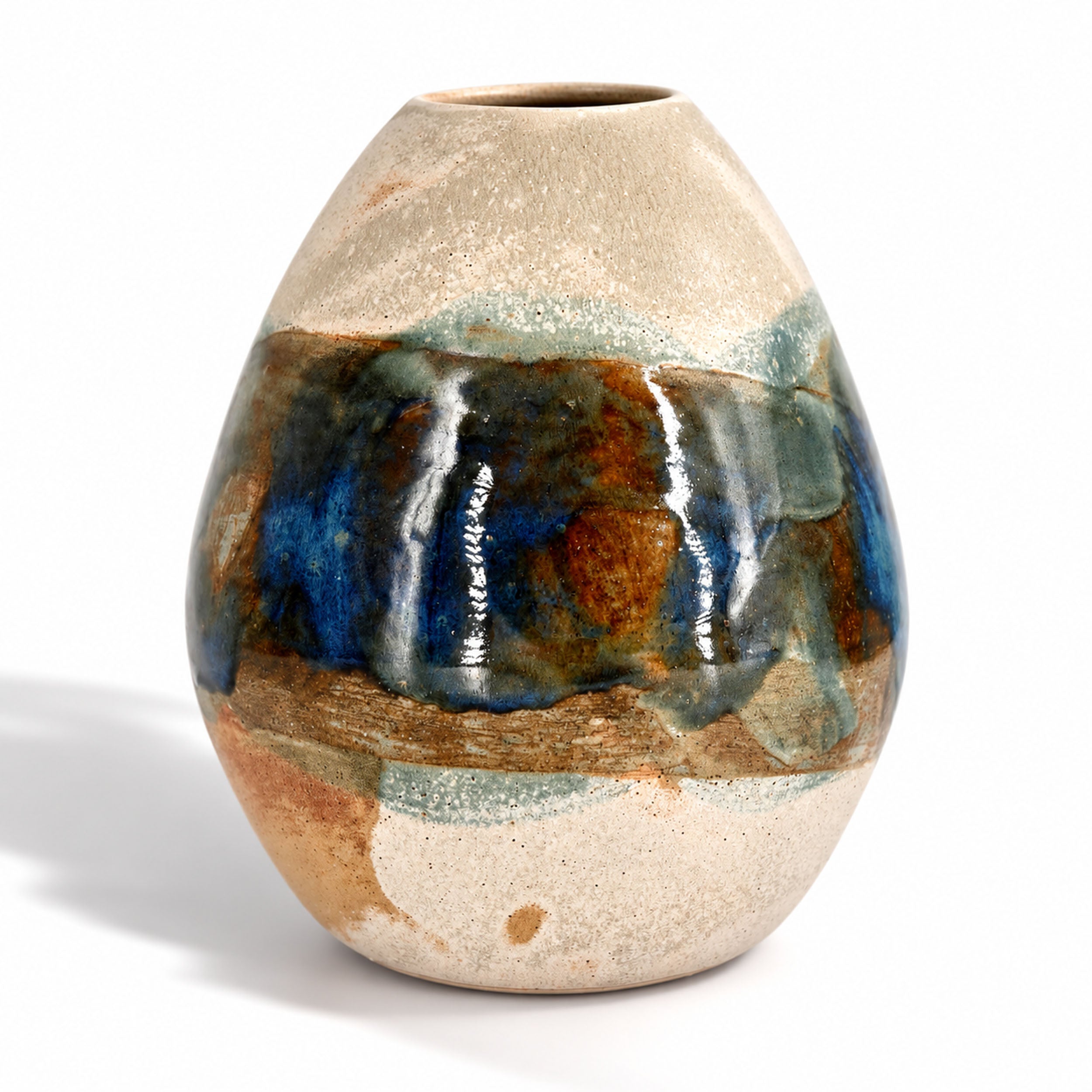 Large Rounded-Form Vase - Organic Glaze