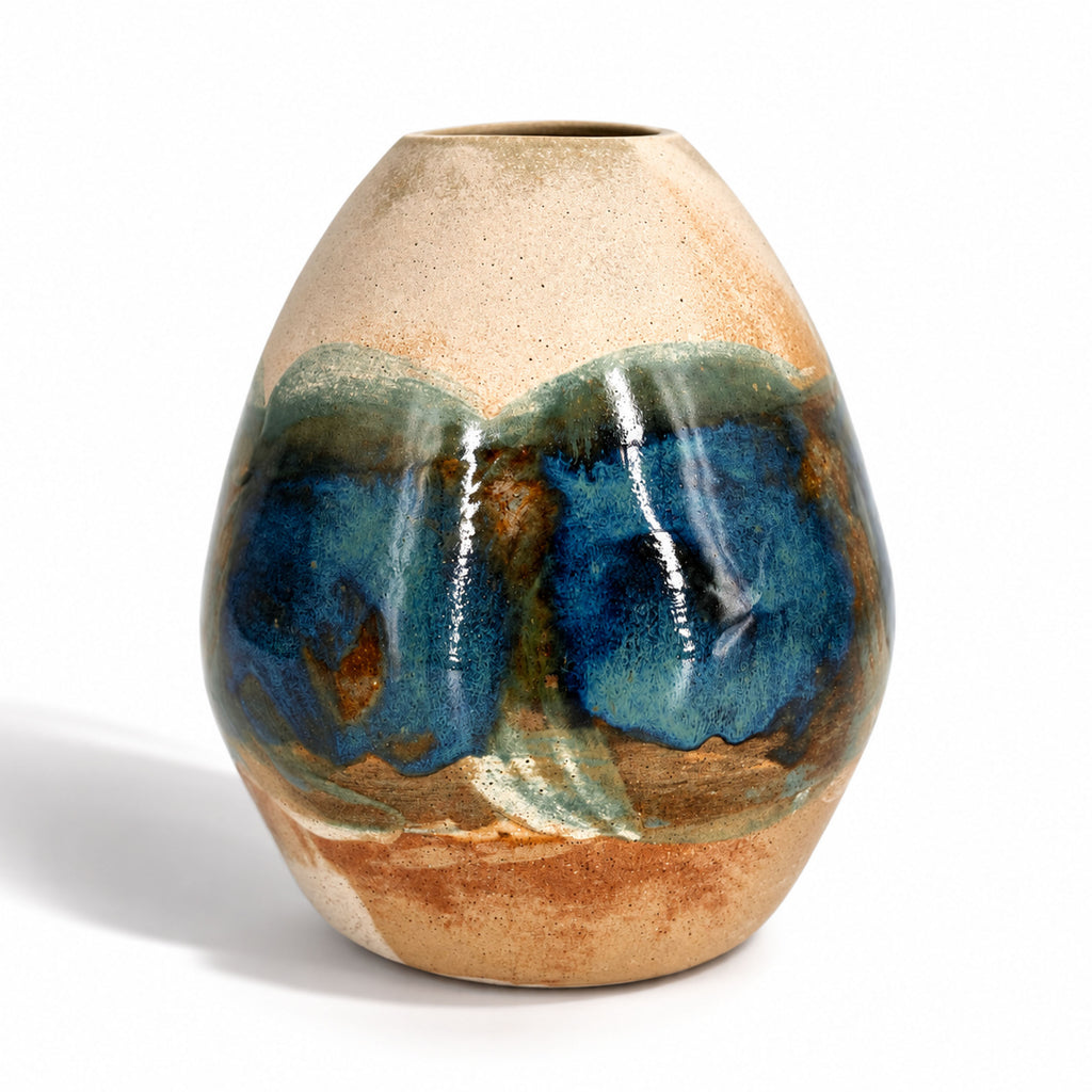 Large Rounded-Form Vase - Organic Glaze