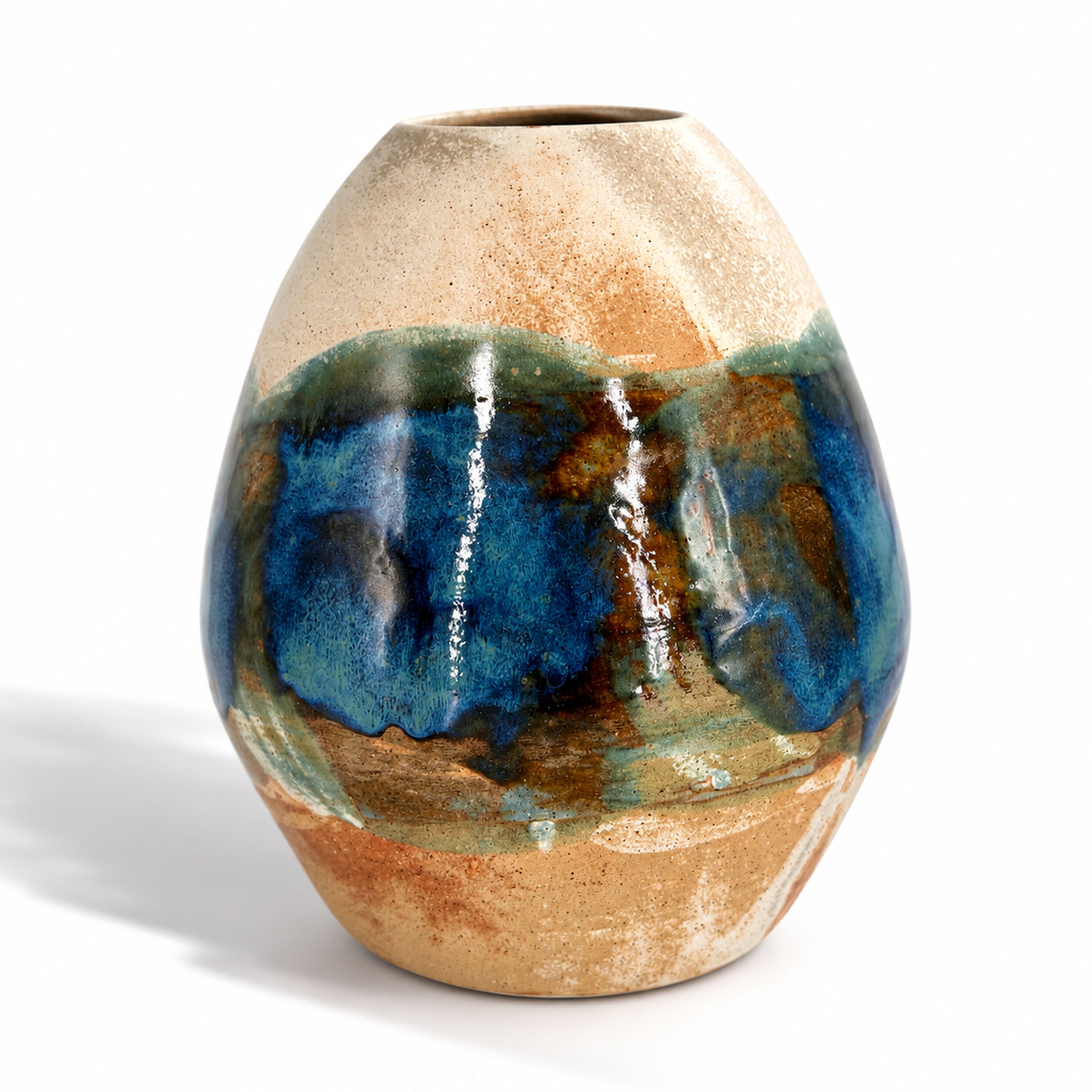 Large Rounded-Form Vase - Organic Glaze