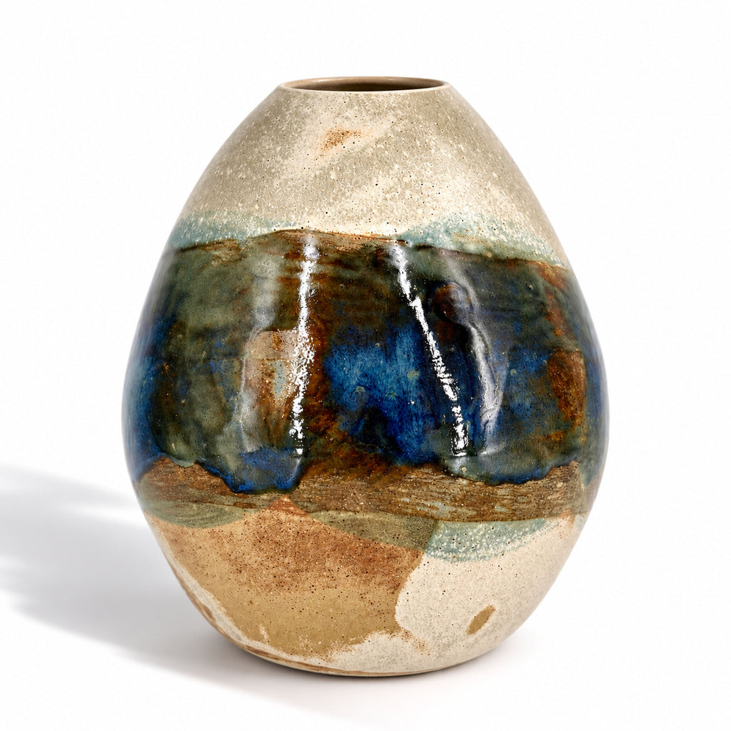 Large Rounded-Form Vase - Organic Glaze