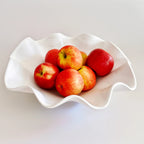 Large White Wave Ceramic Bowl - Tableware