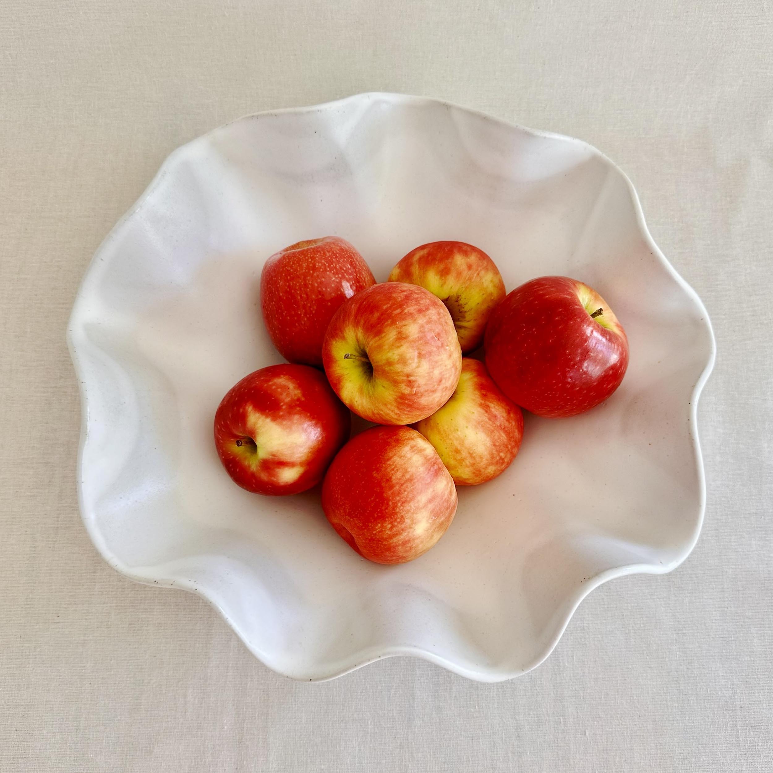 Large White Wave Bowl - Ceramic