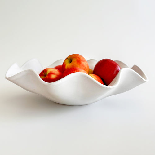 Large White Wave Bowl 