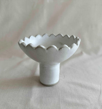 Scalloped Pedestal Bowl - medium - Polly Barton