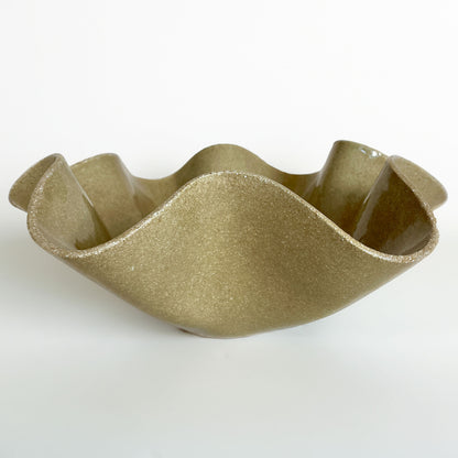 Oversized Wavy Bowl - Khaki-Sand Colour