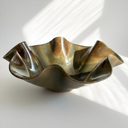 Oversized Statement Wave Bowl - Rockpool