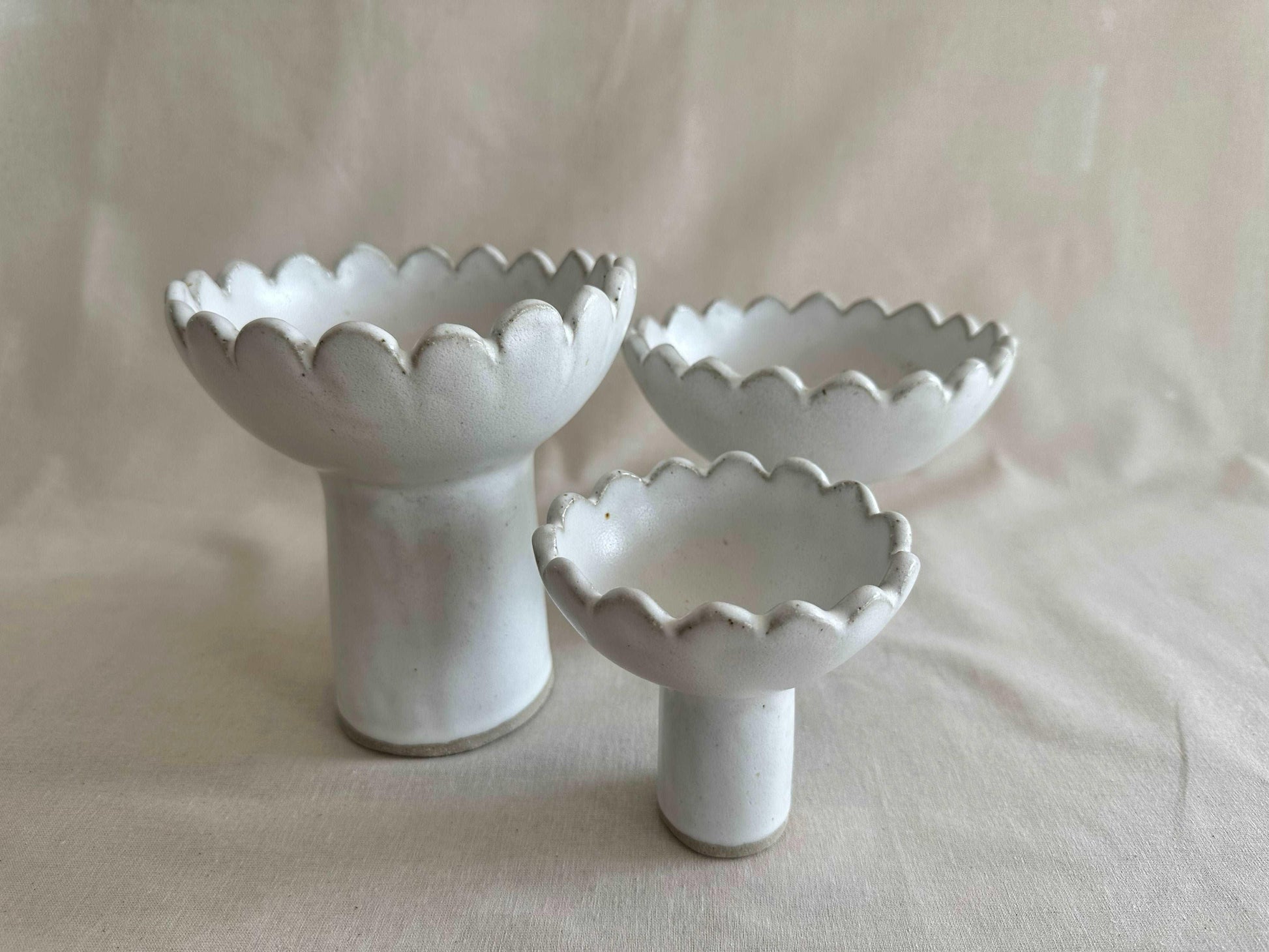 Scalloped Pedestal Bowl - Large - Polly Barton