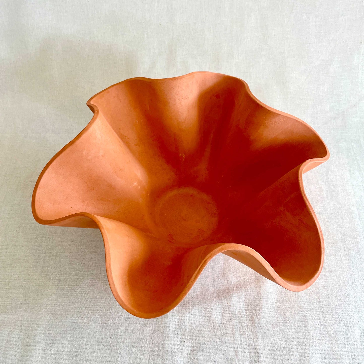 Large Terracotta Wave Bowl