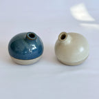 Turquoise & Beige Bud Flower Vases - Small