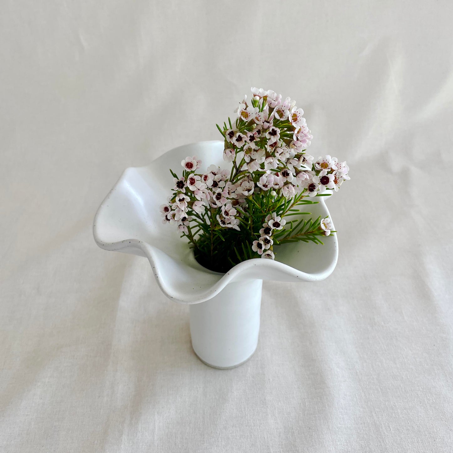 White Wave Ceramic Vase