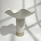 White Ruffle Pedestal Vase - Extra Large