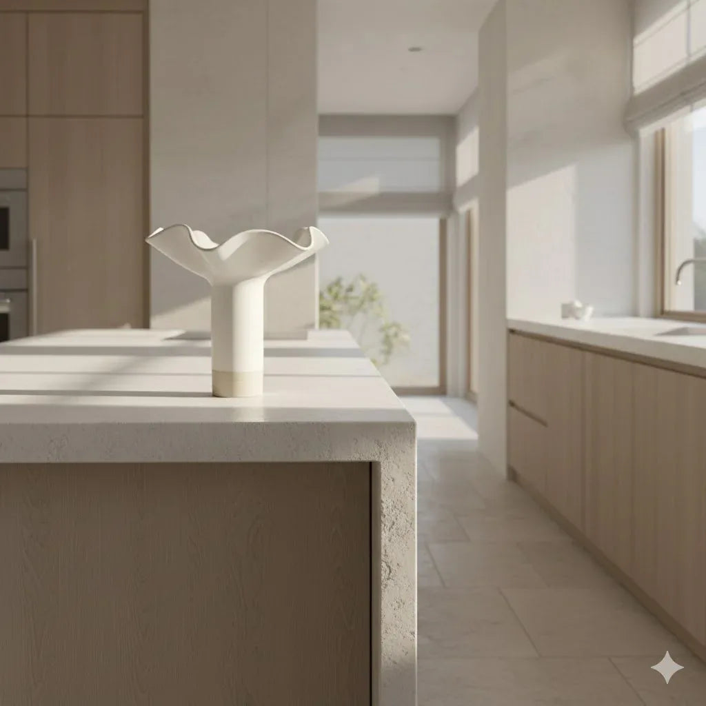 White Ruffle Pedestal Vase - Extra Large