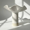 White Ruffle Pedestal Vase - Extra Large
