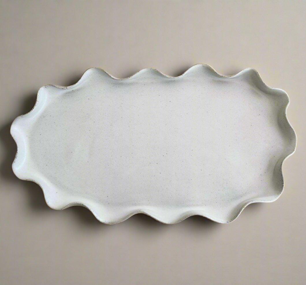 Wave Platter - Large White - Polly Barton