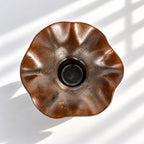 Wave Vase Wide Base - Chocolate, Melted Mint, Caramel Glazes