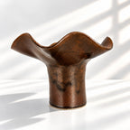 Wave Vase Wide Base - Chocolate, Melted Mint, Caramel Glazes
