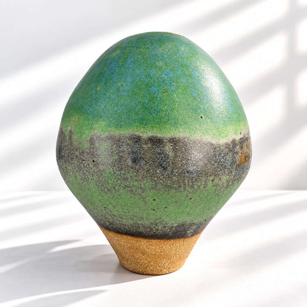 Large Ceramic Balloon Vase - Organic Glazes