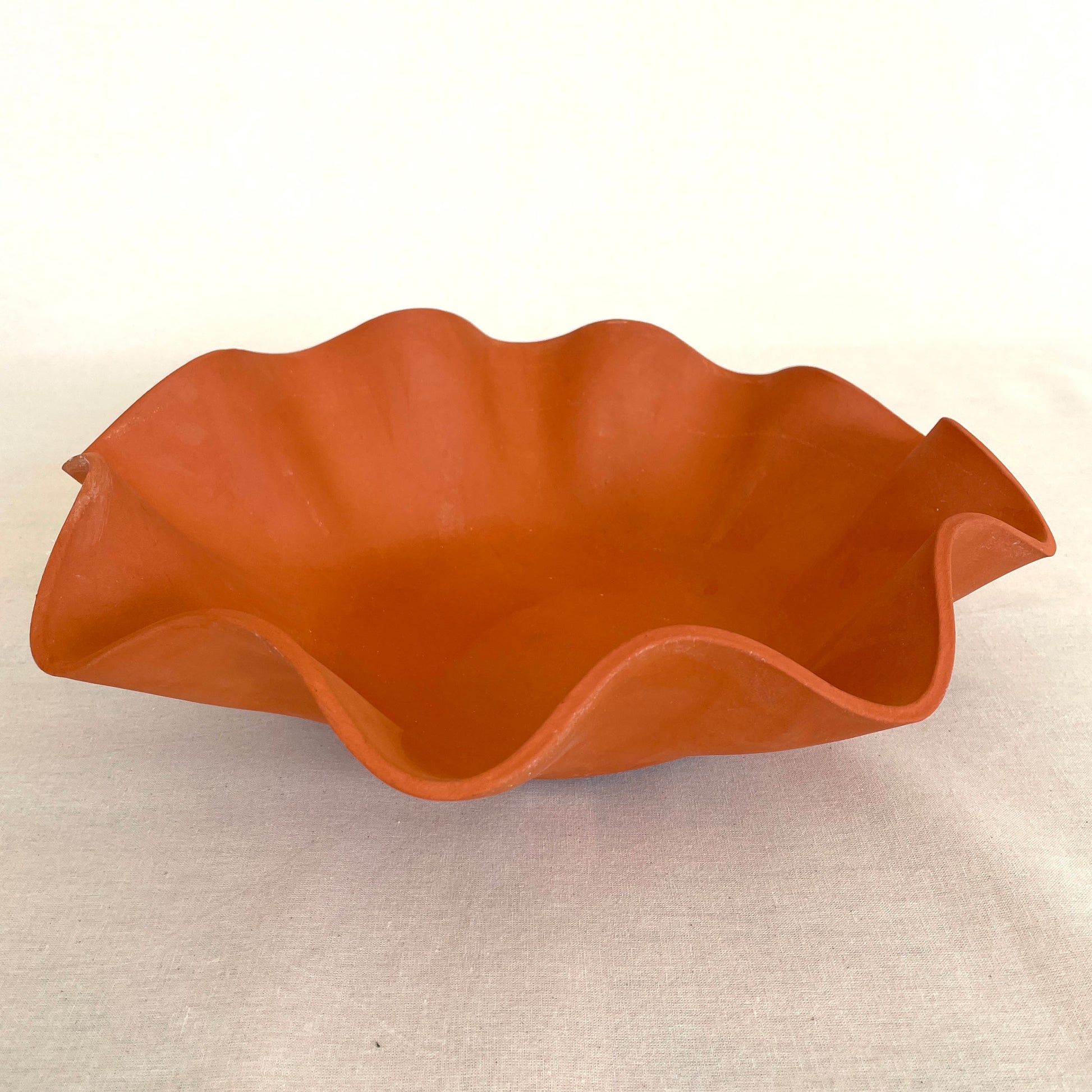 Large Terracotta Rippled Bowl