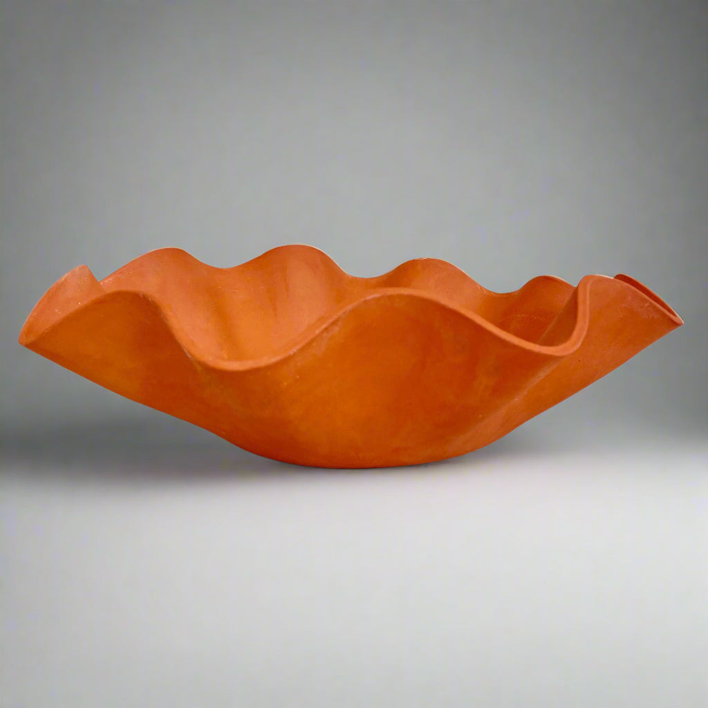 Large Terracotta Wave Bowl