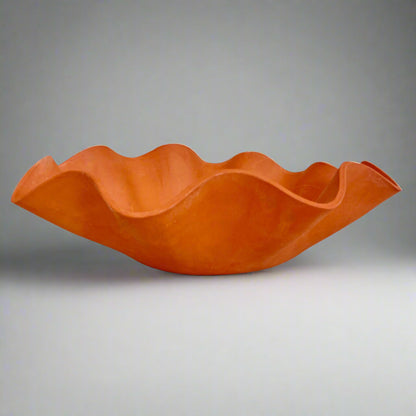 Large Terracotta Wave Bowl