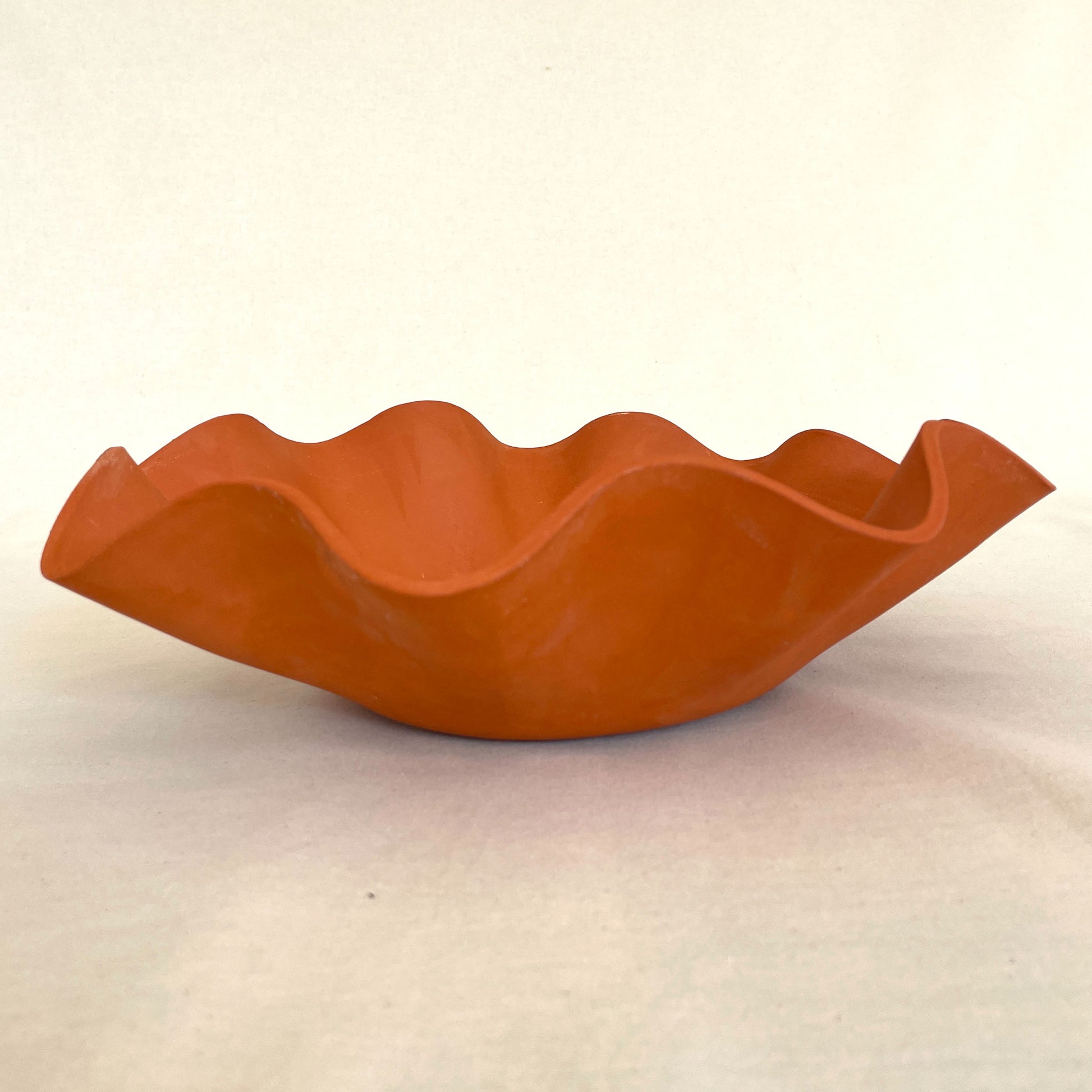 Large Terracotta Wavy Bowl