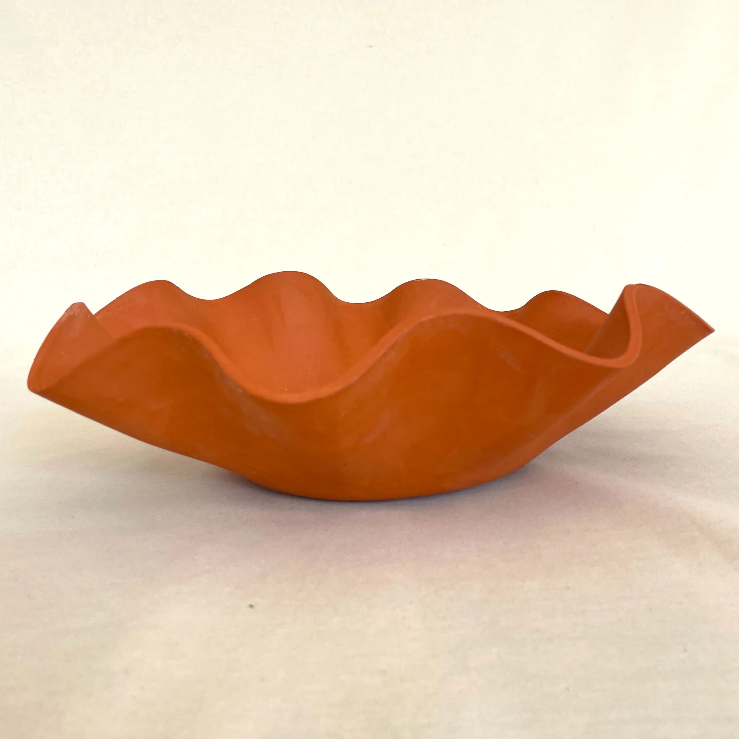 Large Terracotta Wavy Bowl