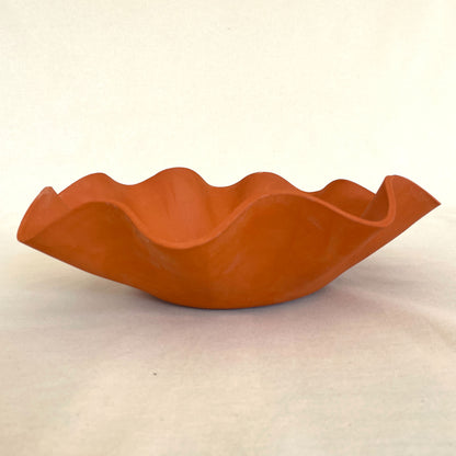 Large Terracotta Wavy Bowl