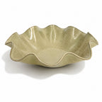 Large Handcrafted Wave Bowl in Melted Mint Glaze