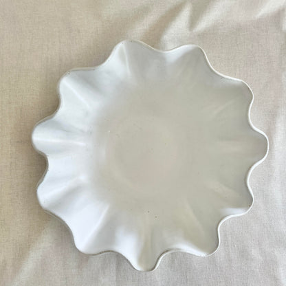 White Wave Bowl - Large - Uniform Ripples