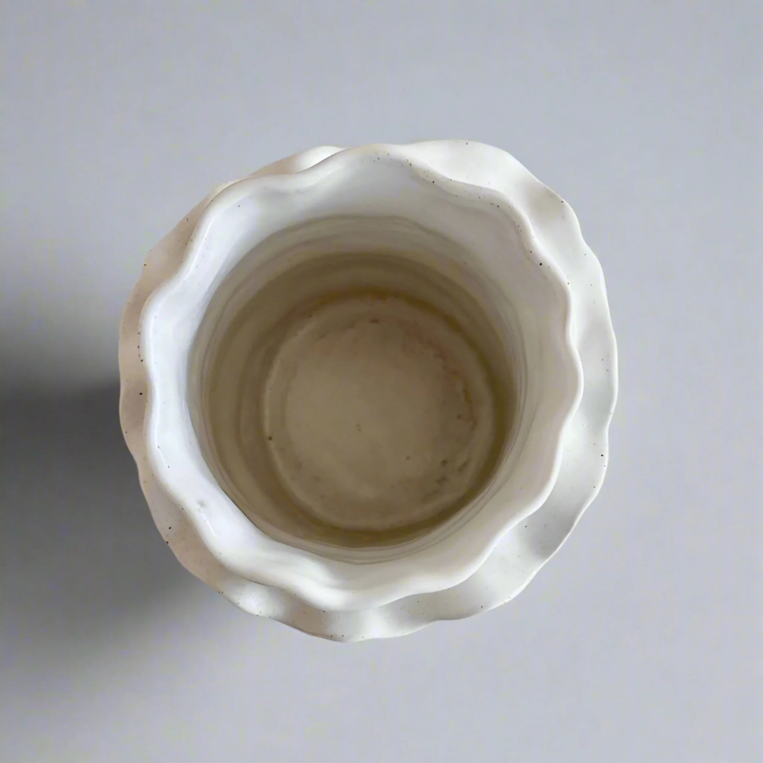 Large Spiral Edge Cylindrical Vase - Overhead 