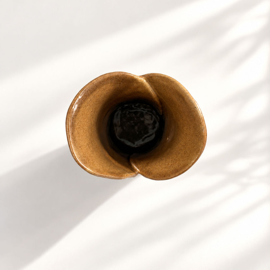 Tulip Flower Vase - Caramel Glaze