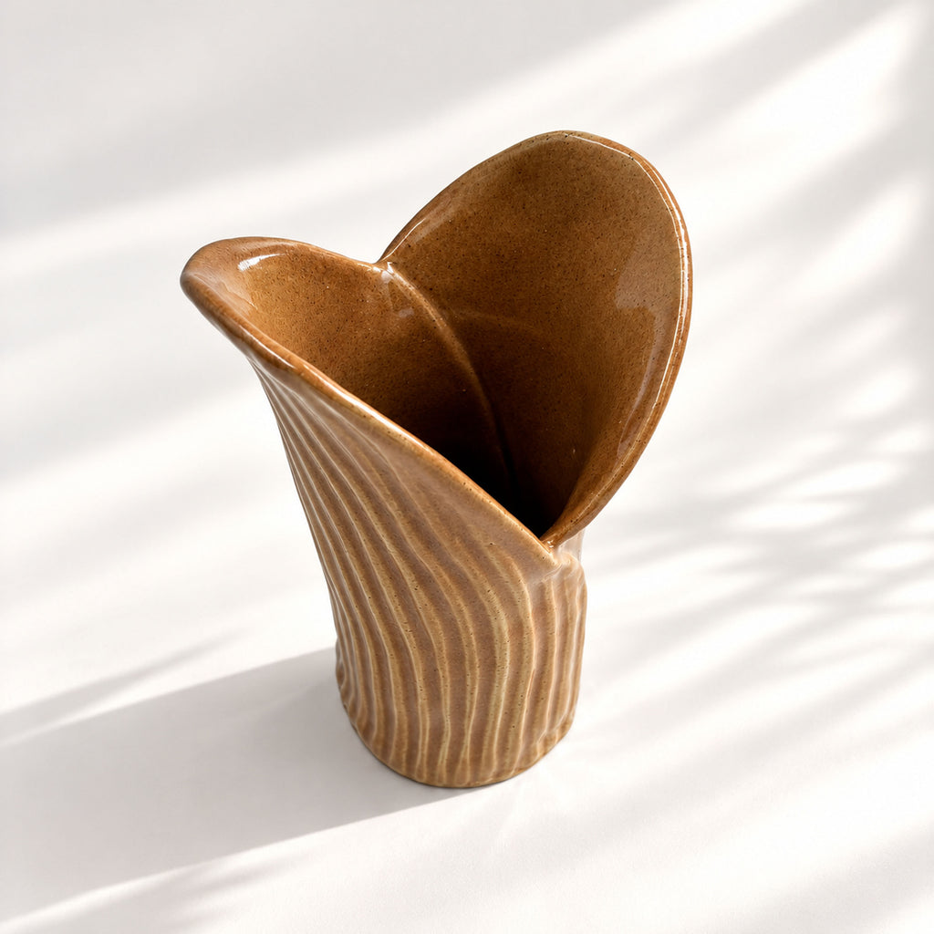 Tulip Flower Vase - Caramel Glaze