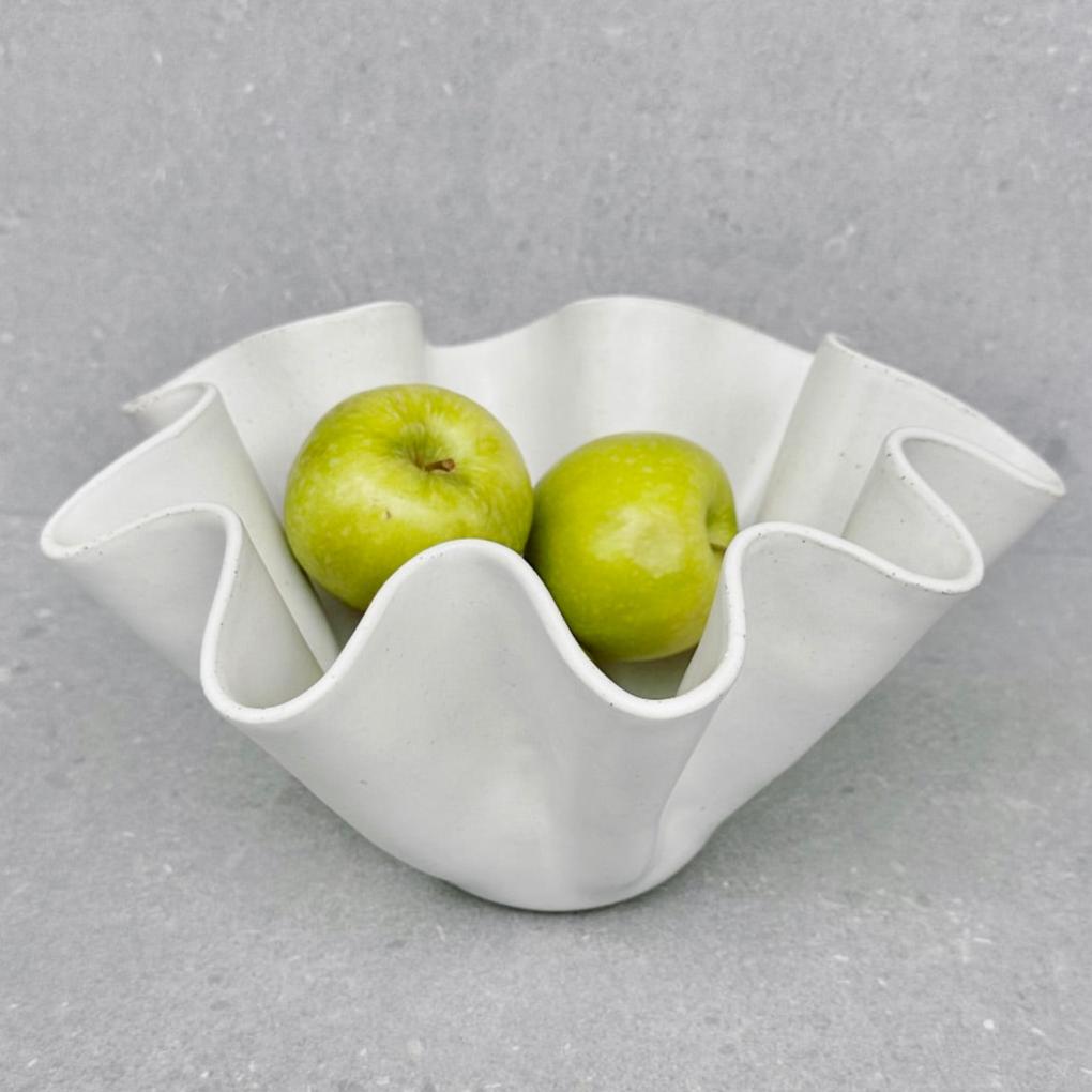 Ceramic Wavy Bowl White