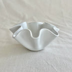High Sided Wave Bowl - Medium/Small White - Irregular Form