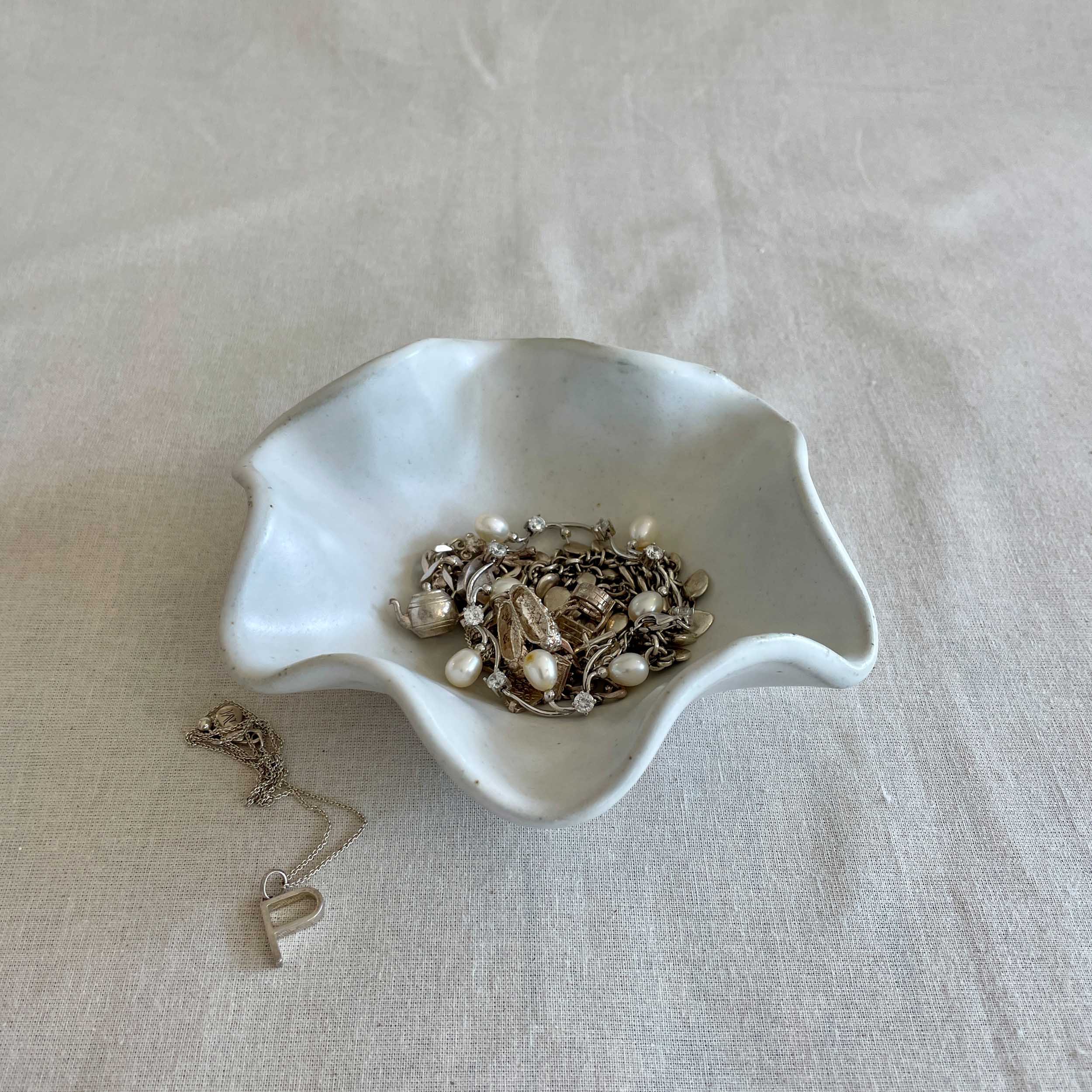 Avoca White Ruffle Bowl - Small - Polly Barton